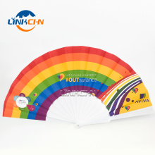 Promotional plastic paper hand fan in custom printed